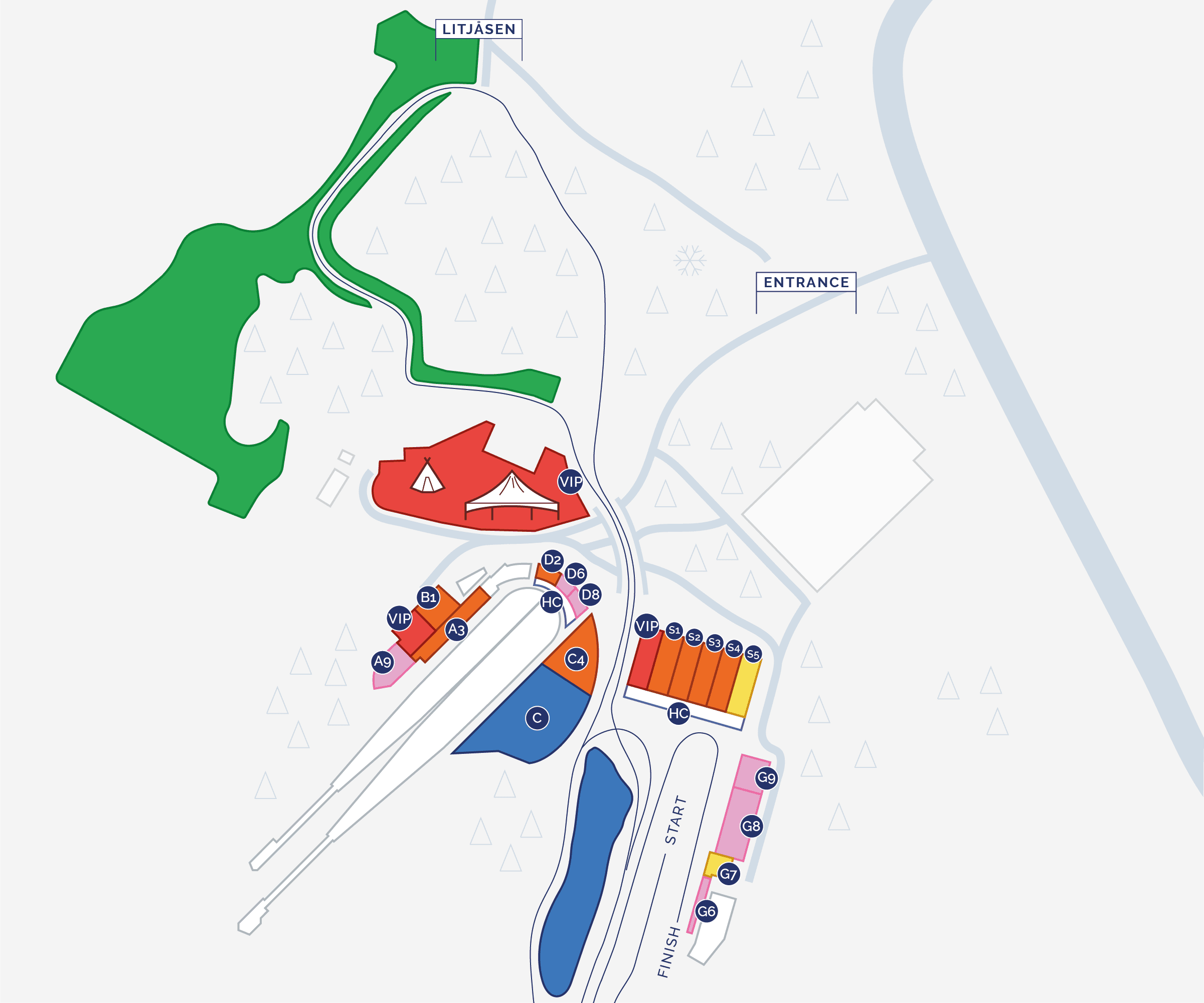 Map of the Granåsen Arena