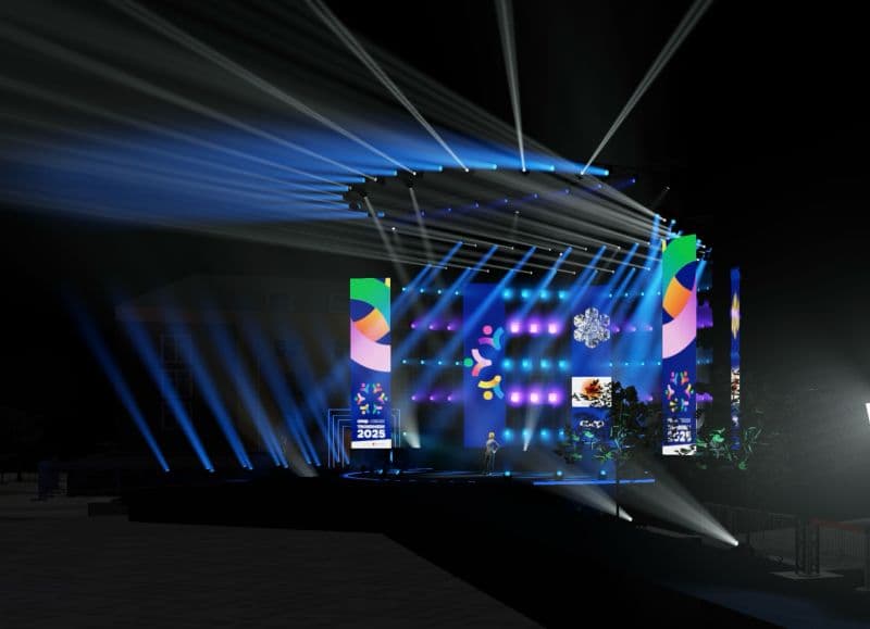 The stage in the city centre